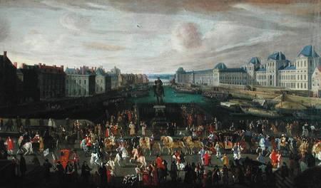 Procession of Louis XIV (1638-1715) Across the Pont-Neuf von French School
