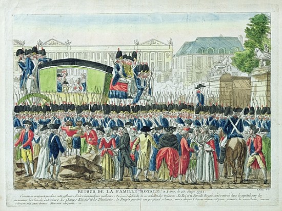 Return of the French Royal Family to Paris on the 25th June 1791 von French School