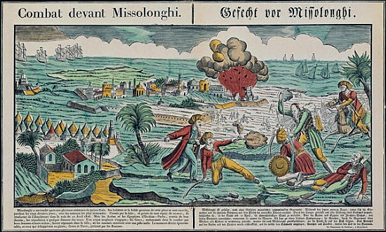 Siege of Missolonghi, 22nd April 1826 von French School