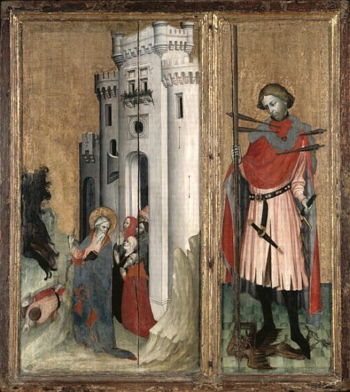 St. Andrew Chasing Demons from the Town of Nicaea and St. Sebastian, right hand panel of the Thouzon von French School