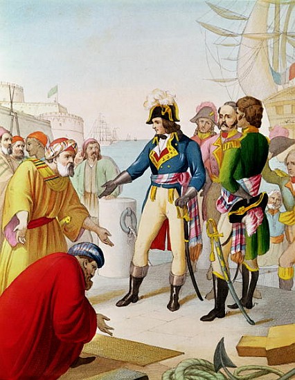 The Disembarkation of Napoleon (1769-1821) at Alexandria in 1798 von French School