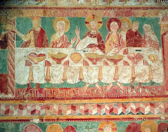 The Marriage at Cana, from the South wall of the Choir, 12th century von French School