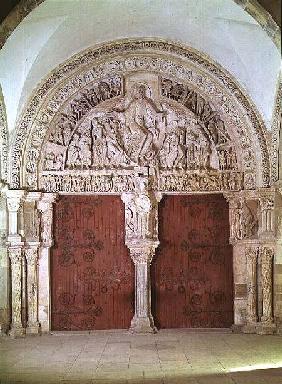 Central Portal in the Narthex of the Church of Sainte-Madelaine, with relief of the Pentecost in the c.1150