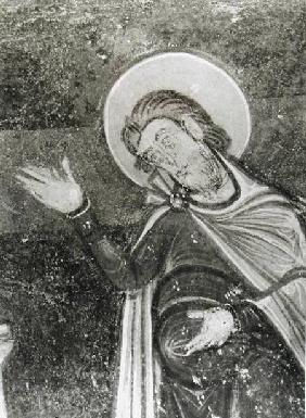 Detail of St. Savin, from a fresco depicting St. Savin and St. Cyprien being delivered from the beas c.1100