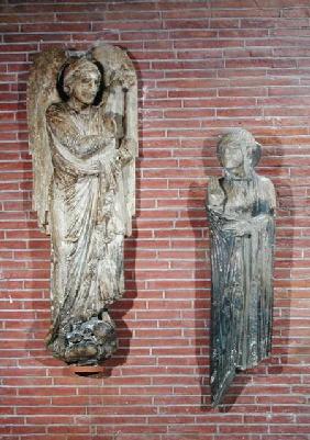 Figures of the Annunciation, from the exterior of Saint-Sernin, Toulouse c.1200
