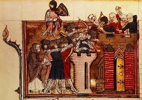 Fr 22495 f.69v The Crusader assault on Jerusalem in 1099, from Le Roman de Godefroi de Bouillon