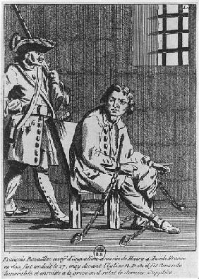Francois Ravaillac, the assassin of King Henri IV, in prison