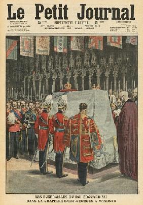 Funeral of King Edward VII in St. George''s chapel at Windsor, illustration from ''Le Petit Journal'