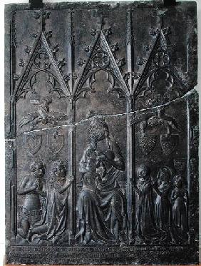 Funerary stela of the Sacquespee family, from the St. Nicaise cemetery, Tournai 1376