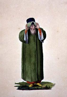 Imam Calling to Prayer, probably by Cousinery, Ottoman period third quar