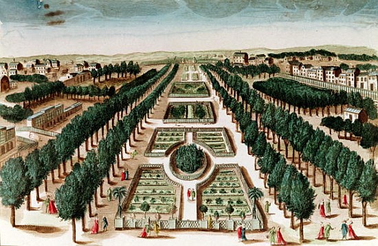 View of the Jardin des Plantes from the Cabinet d''Histoire Naturelle von French School