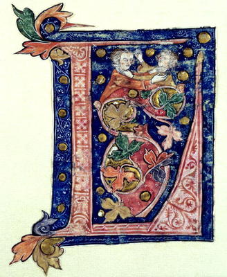 Historiated Initial 'L' (vellum) von French School, (14th century)
