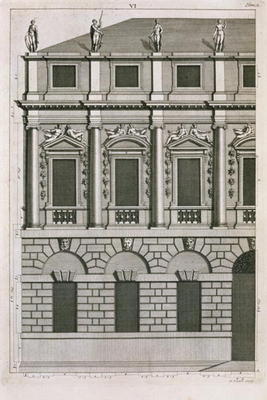 Architectural design demonstrating Palladian proportions, engraved by Bernard Picart (1673-1733) c.1 von French School, (18th century)