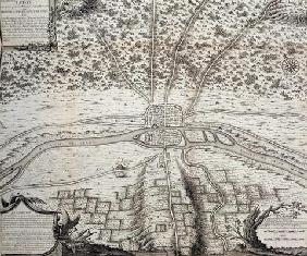 Lutetia or the second plan of Paris in the 4th and 5th centuries A.D., 1722 (engraving) 19th