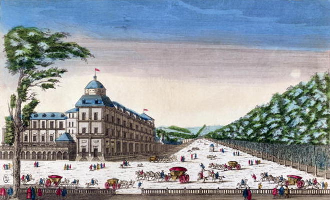 View of Schloss Esterhazy, Eisenstadt, Austria (coloured engraving) von French School, (18th century)