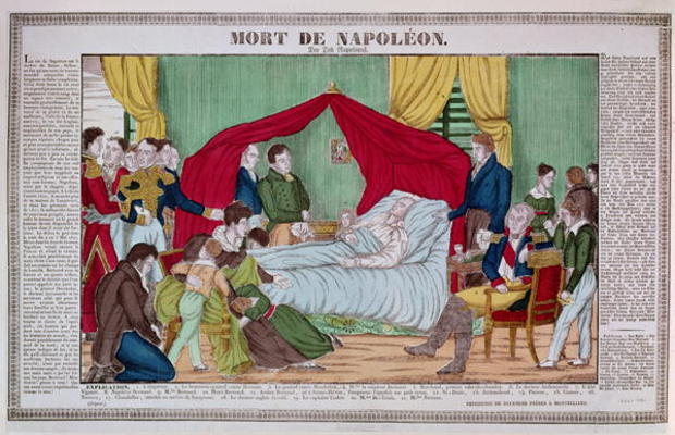 The Death of Napoleon Bonaparte (1769-1821) c.1840 (coloured engraving) von French School, (19th century)