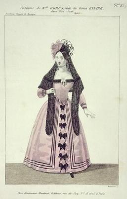 Costume for Mademoiselle Dorus in the Role of Donna Elvira in 'Don Giovanni', engraved by Maleuvre, 1493
