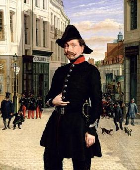 Portrait of a Police Officer in Douai in 1848 (oil on canvas) 19th