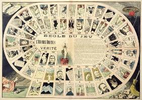 The Dreyfus Affair Game, with portraits of the various individuals involved, late 19th century (colo 1888