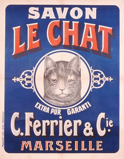 Advertisement for Savon le Chat, printed by Moullot Fils, Marseilles von French School, (20th century)
