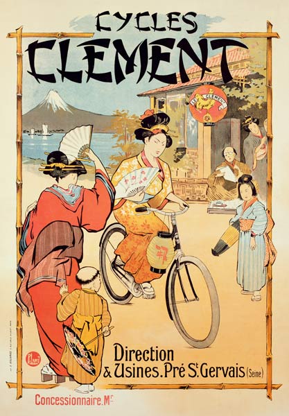Poster advertising 'Cycles Clement', Pre Saint-Gervais von French School, (20th century)