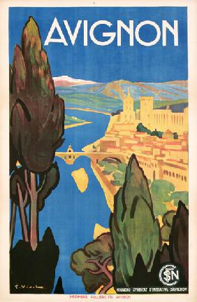 Poster promoting Avignon c.1928