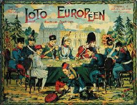 'Loto Europeen', French version of the game of Lotto for children, c.1900 (colour litho) 15th