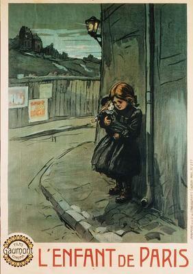Poster advertising the film 'L'Enfant de Paris', produced by Gaumont Cinema Films (colour litho) 17th