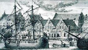 Loading at the Granary Island, from 'Fifty Views of Gdansk' 1761-65