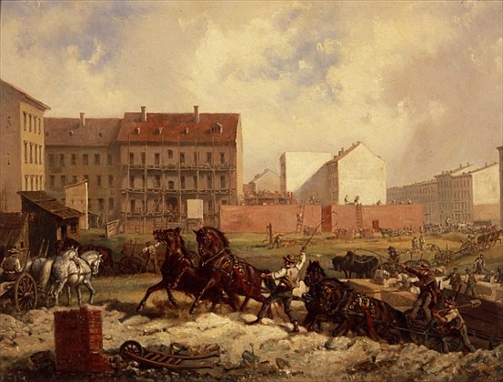 Period of Promoterism: Construction of the Grenadierstrasse, Berlin, c.1875 von Friedrich Kaiser