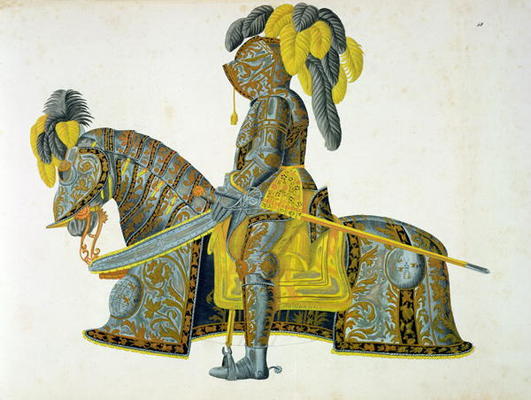 Armour worn by Electorate Christian I, plate from 'A History of the Development and Customs of Chiva von Friedrich Martin von Reibisch