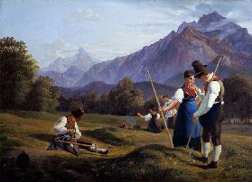 Salzburger Landschaft mit Untersberg 1818