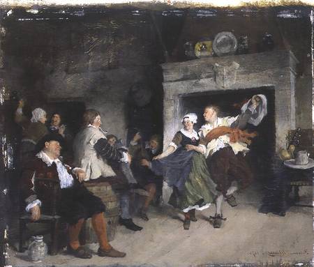 Couple Dancing in a Tavern von Friedrich von Puteani