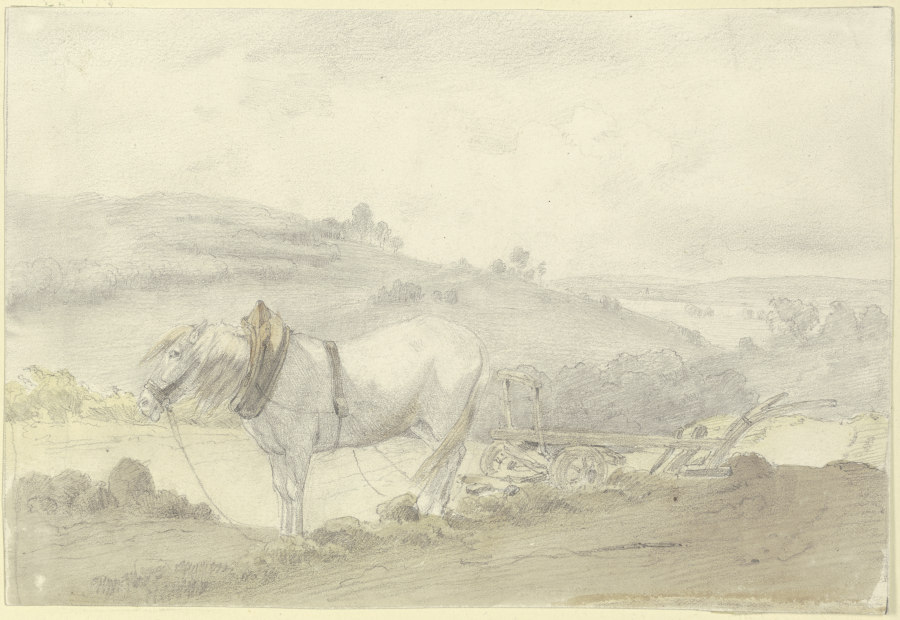 Ein Ackerpferd vor dem Pflug von Friedrich Wilhelm Keyl