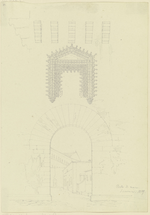 Die Porta di Mare in Syrakus von Friedrich Maximilian Hessemer