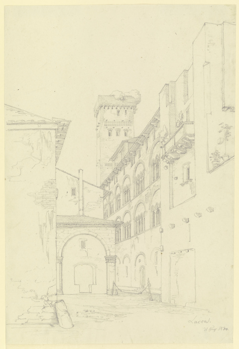 Die Torre Guinigi in Lucca von Friedrich Maximilian Hessemer