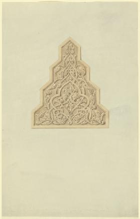 In Relief ausgeführtes vegetabiles Muster am Portal der Moschee des Sultan Hassan in Kairo