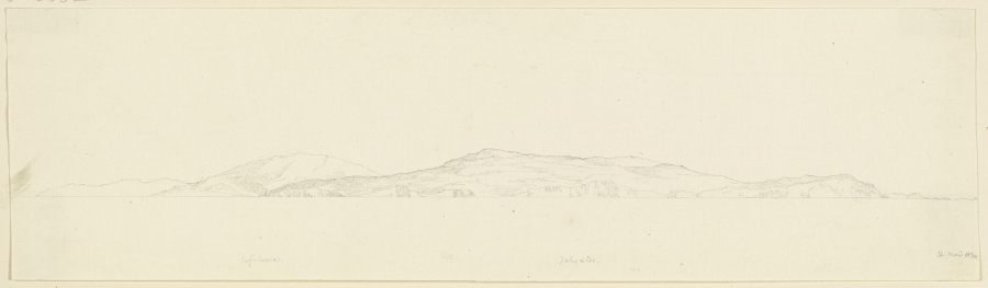 Küstensilhouetten bei Kefalonia und Zathyntos von Friedrich Maximilian Hessemer