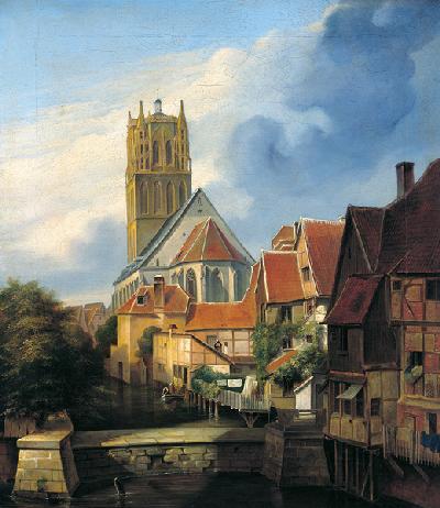 Ansicht der Überwasserkirche zu Münster von Südosten 1838/39