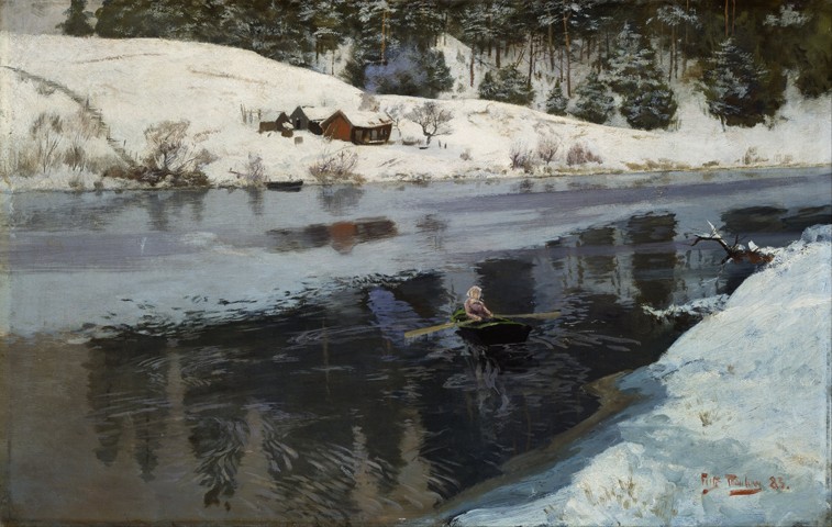 Winter am Fluss Simoa von Frits Thaulow