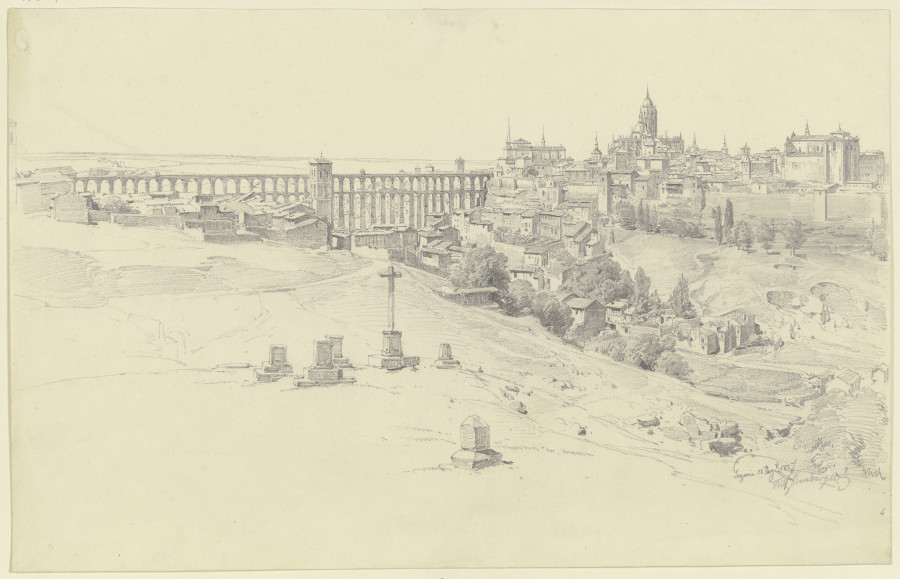 Ansicht von Segovia mit der großen römischen Wasserleitung von Fritz Bamberger