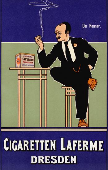 Werbeplakat für Zigaretten Laferme Dresden 1898