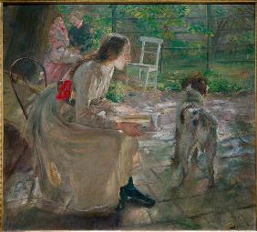 Die Töchter des Künstlers im Garten 1901