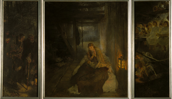 Holy Night / Triptych by Uhde / 1888/89 von Fritz von Uhde