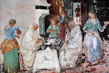 St. Benedict receiving hospitality, from the Life of St. Benedict von G. Signorelli