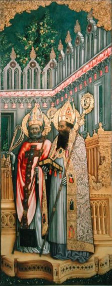 St. Ambrose and St. Augustine, right panel from The Virgin Enthroned with Saints Jerome, Gregory, Am von G. Vivarini