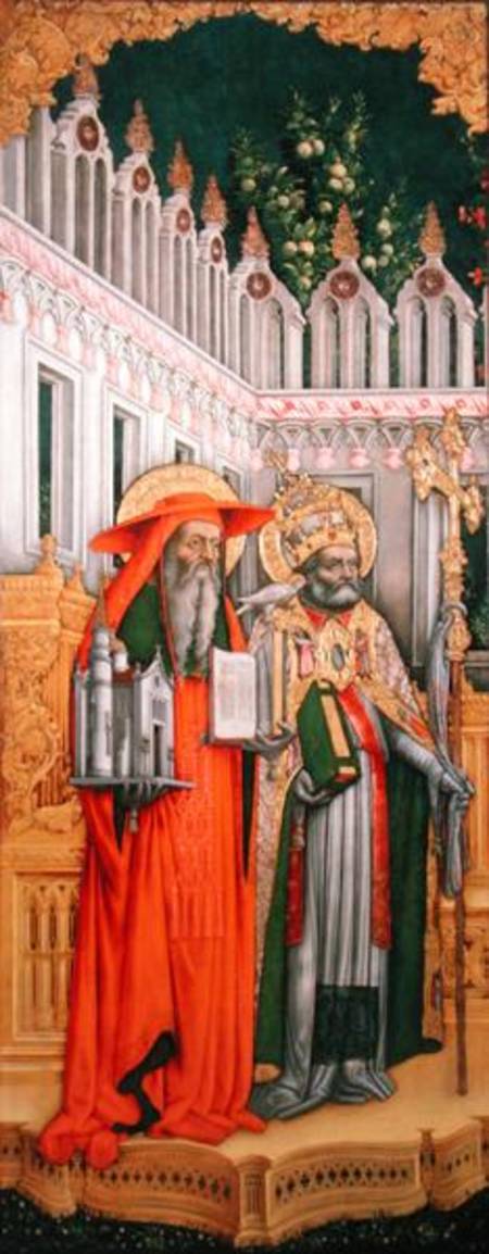 St. Jerome and St. Gregory, left panel from The Virgin Enthroned with Saints Jerome, Gregory, Ambros von G. Vivarini