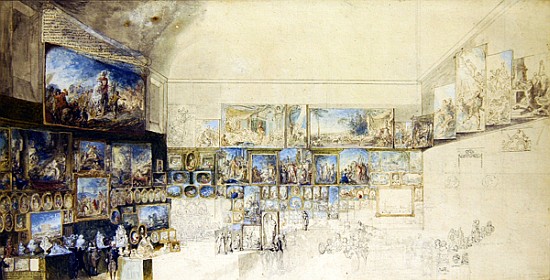 The Salon of 1765 von Gabriel de Saint-Aubin