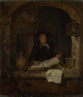 Eine alte Frau mit Buch