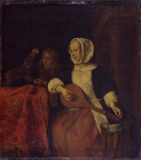 Woman Playing a Mandolin c.1660-65